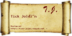 Tick Jolán névjegykártya