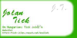 jolan tick business card